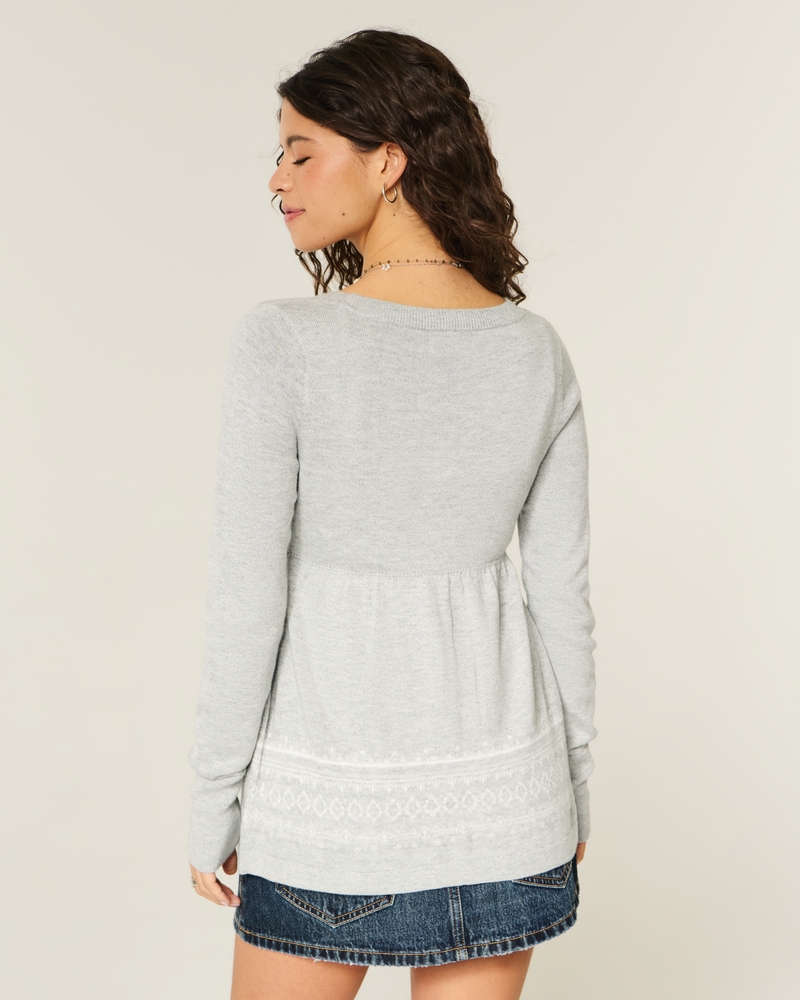 cardigan babydoll fluido a maniche lunghe