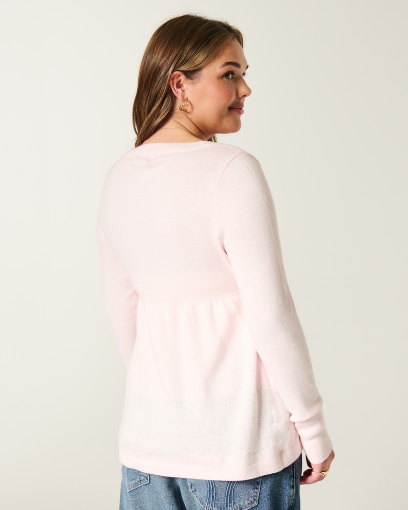 cardigan babydoll fluido a maniche lunghe