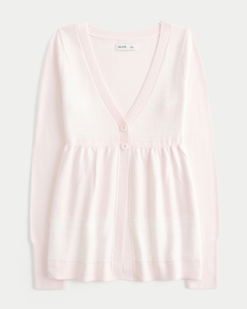 cardigan babydoll fluido a maniche lunghe