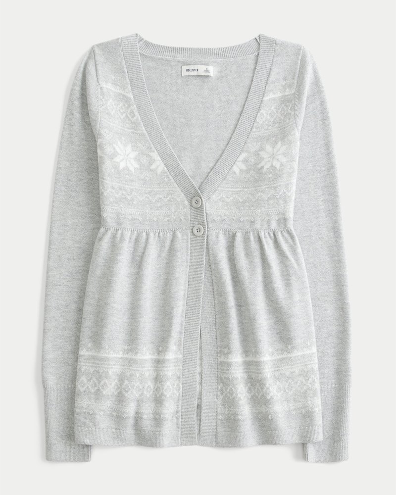 cardigan babydoll fluido a maniche lunghe