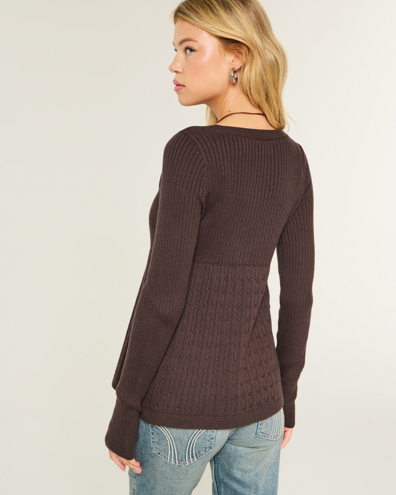 cardigan babydoll fluido a maniche lunghe
