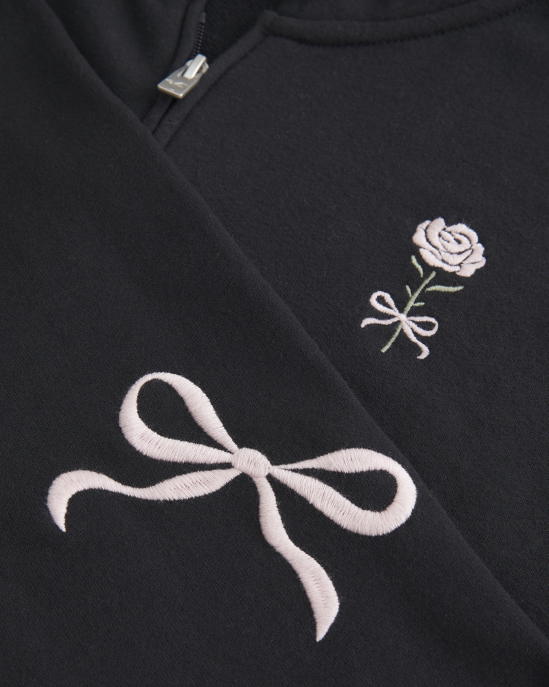 felpa con cappuccio e zip grafica oversize