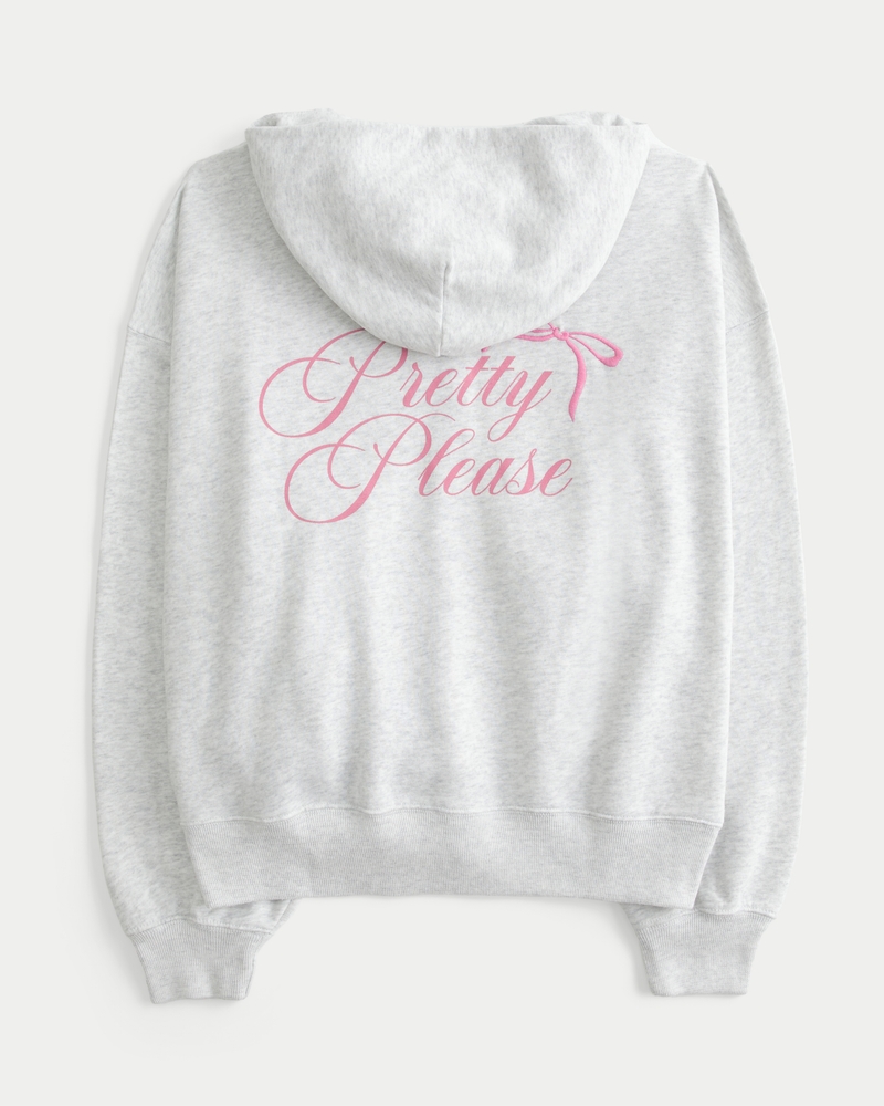 felpa con cappuccio e zip grafica oversize