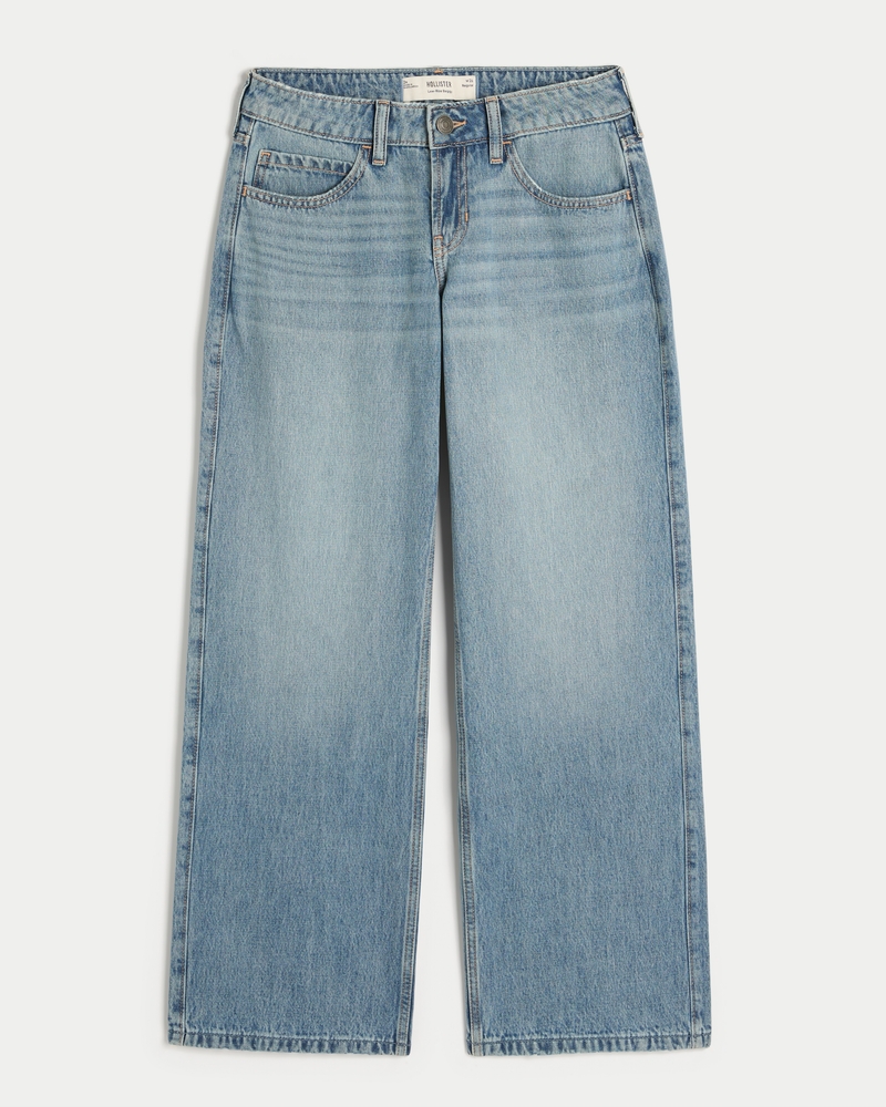 jeans super larghi strappati e lavaggio chiaro a vita bassa