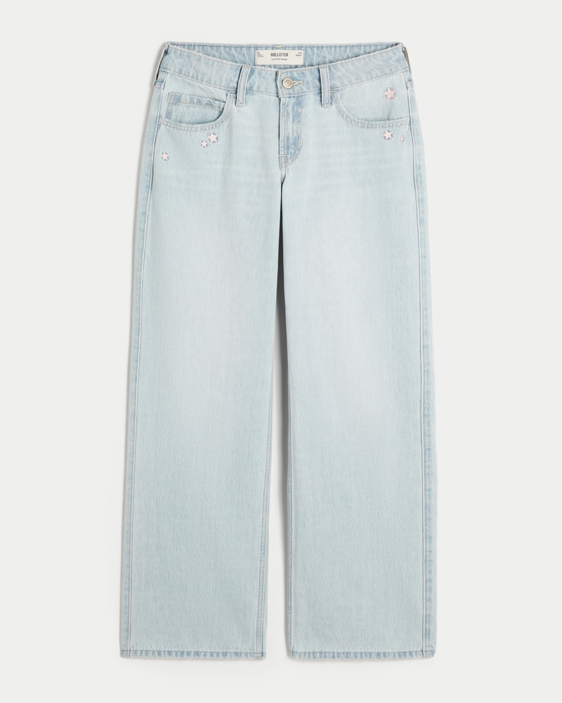 jeans super larghi strappati e lavaggio chiaro a vita bassa