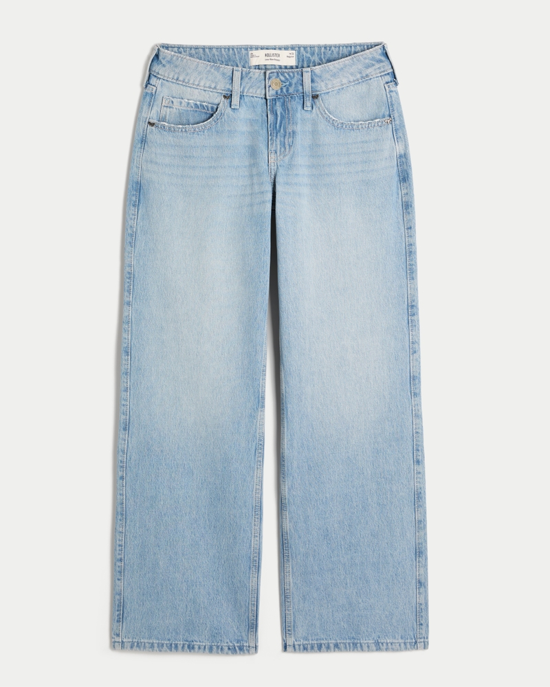 jeans larghi a vita bassa lavaggio medio patchwork fantasia