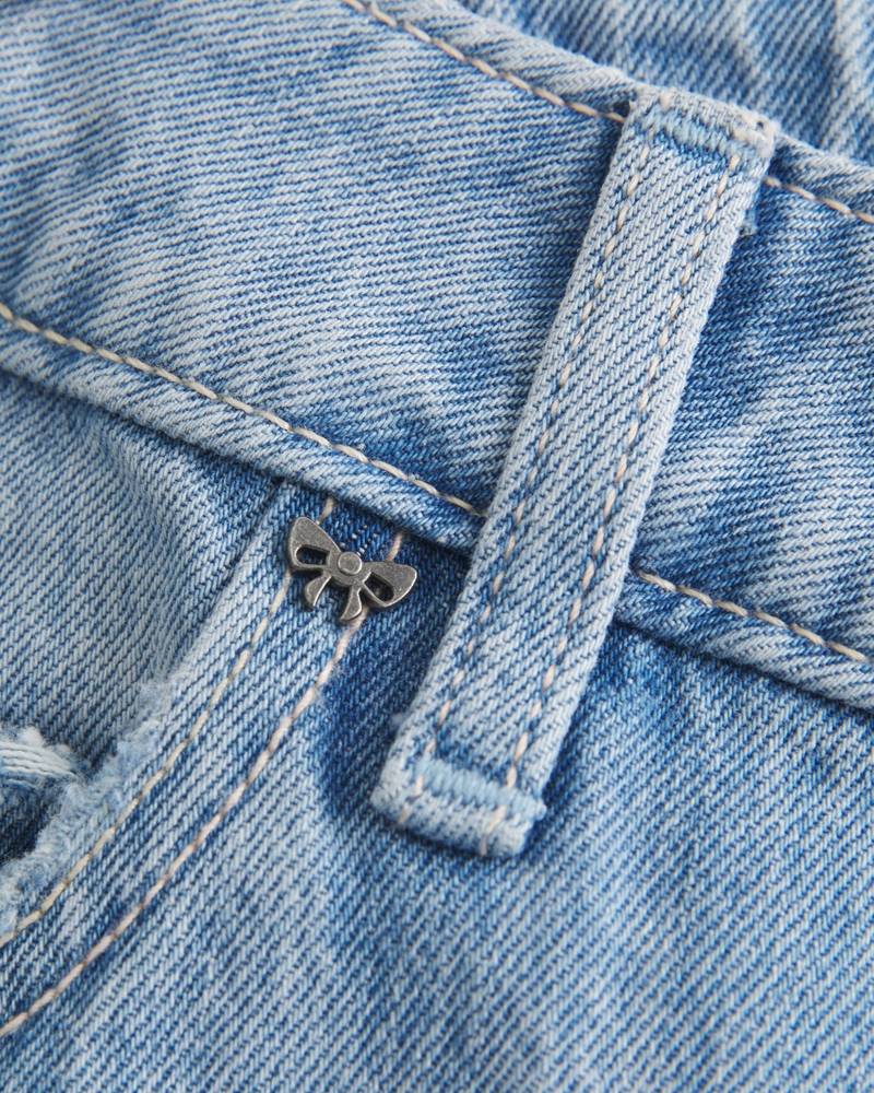 jeans larghi a vita bassa lavaggio medio patchwork fantasia
