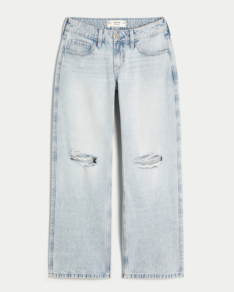 jeans larghi a vita bassa lavaggio medio patchwork fantasia
