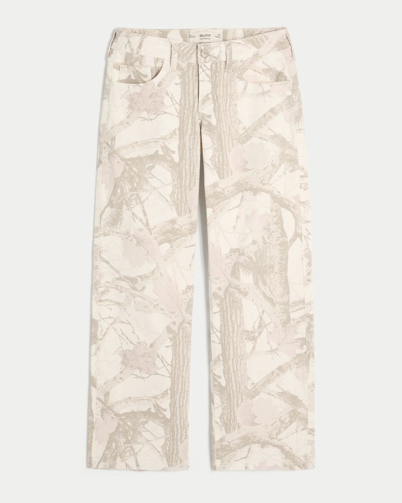 jeans larghi a vita bassa lavaggio medio patchwork fantasia