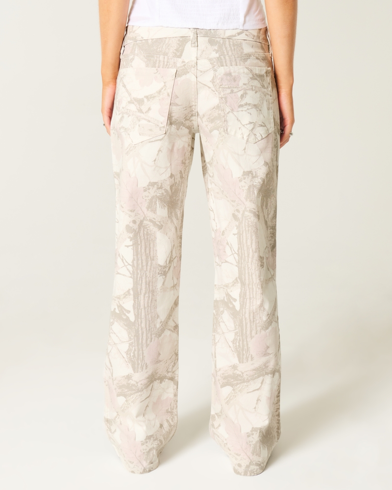 jeans larghi a vita bassa lavaggio medio patchwork fantasia