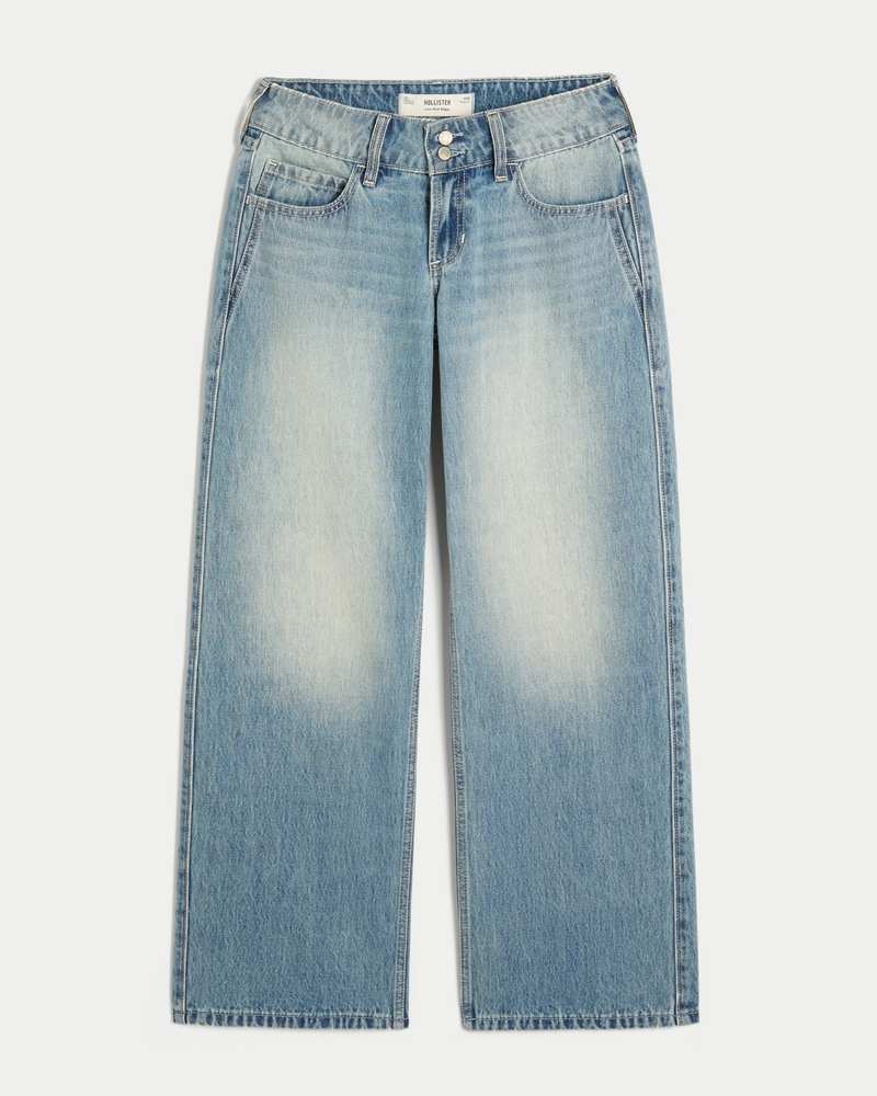 jeans a vita bassa con lavaggio profondo y2k e sacchi