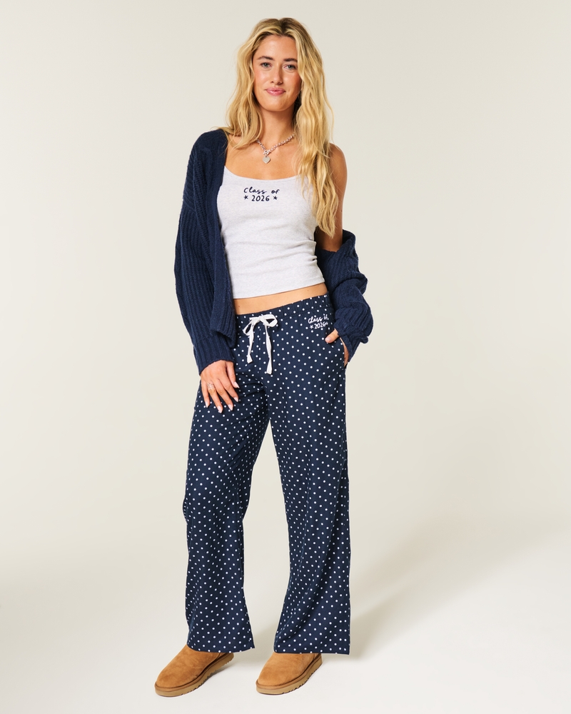 pantaloni larghi in flanella modello laurea 2026