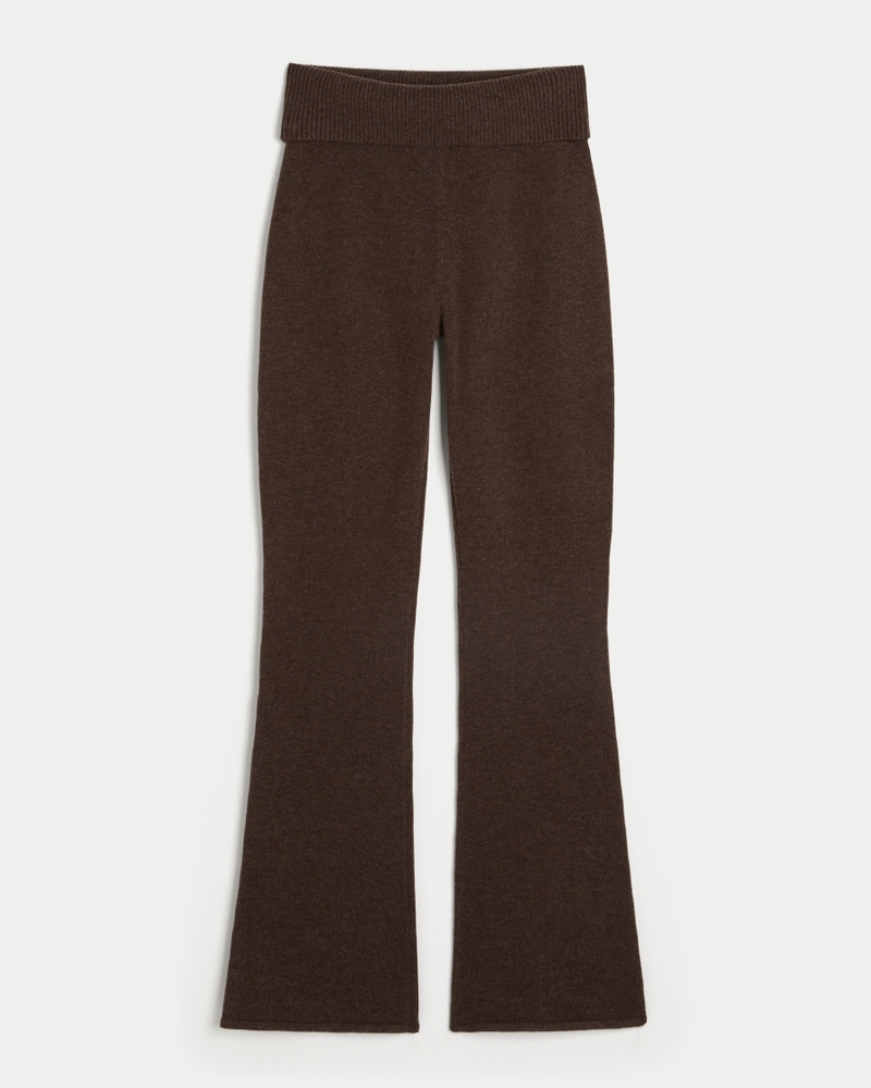 pantaloni a zampa piegati in maglia gilly hicks