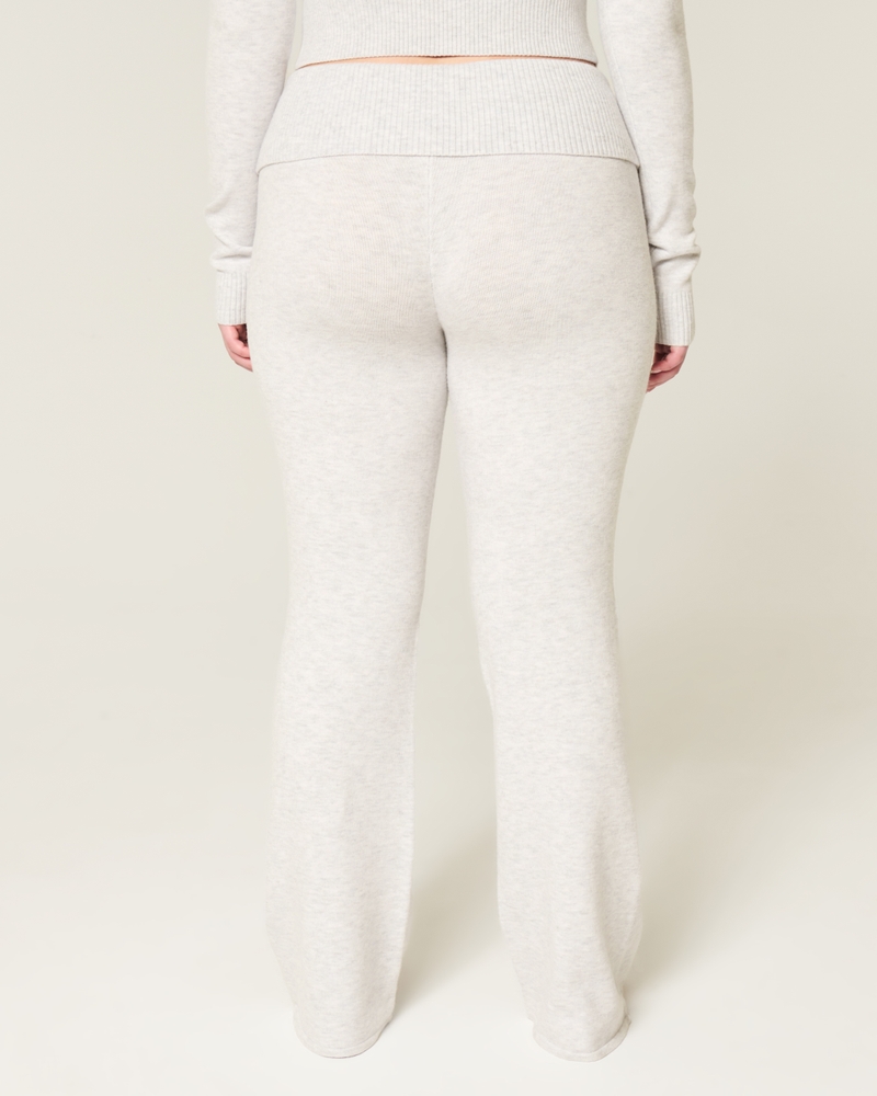 pantaloni a zampa piegati in maglia gilly hicks