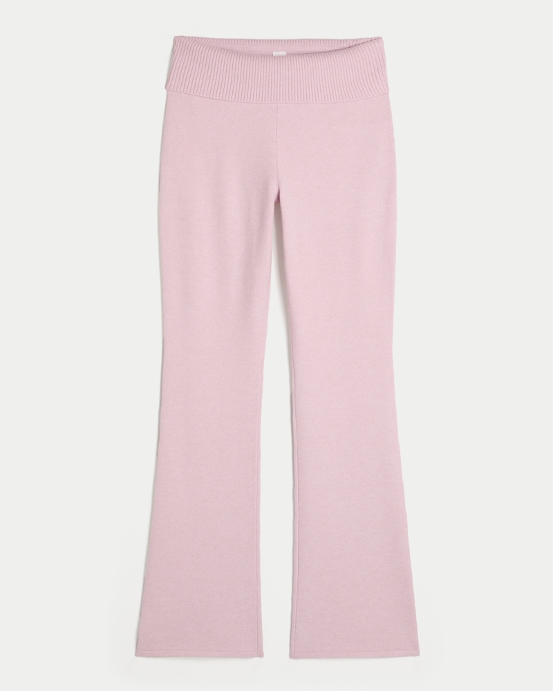 pantaloni a zampa piegati in maglia gilly hicks