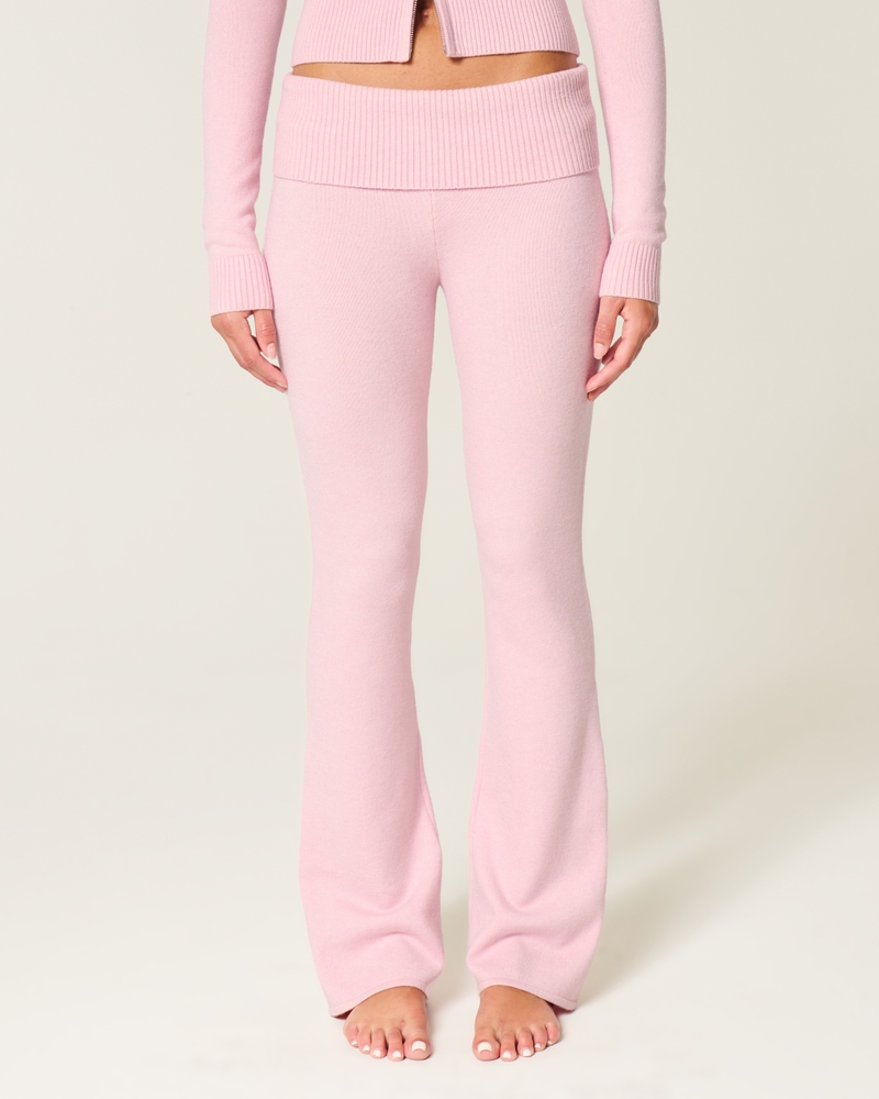 pantaloni a zampa piegati in maglia gilly hicks