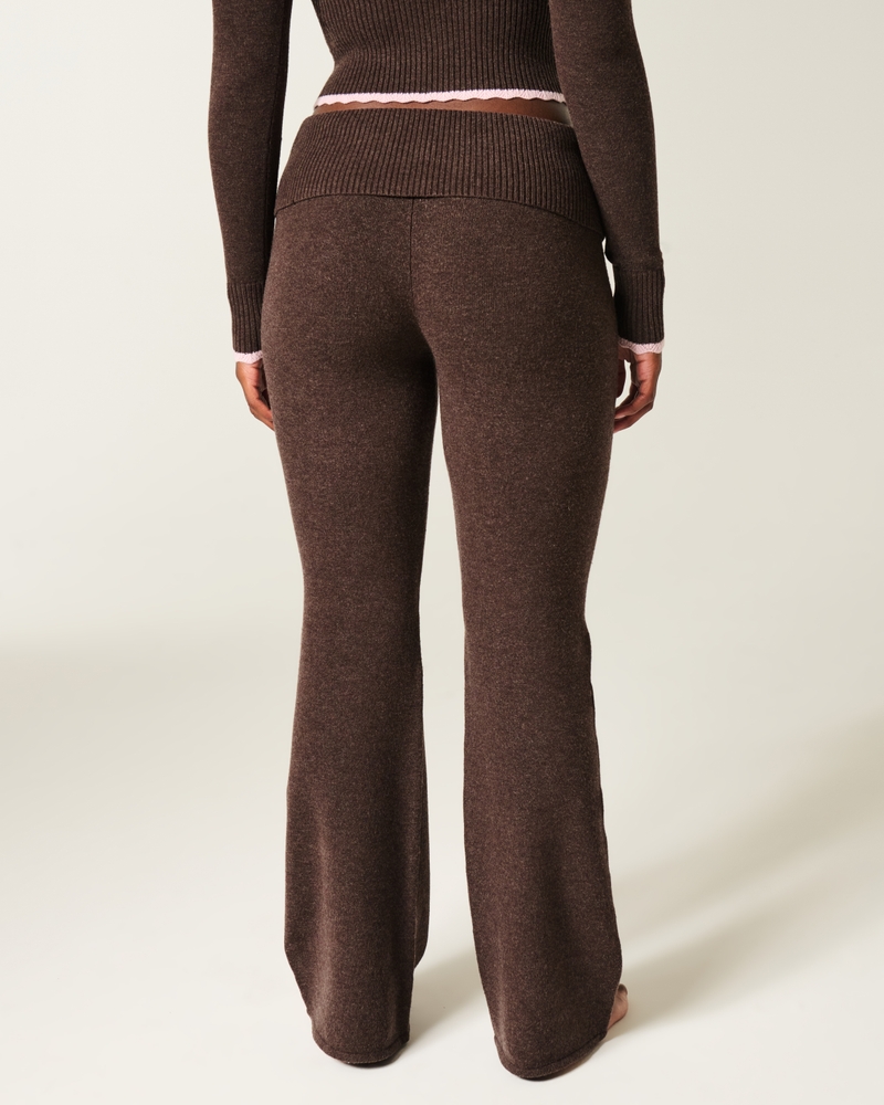 pantaloni a zampa piegati in maglia gilly hicks