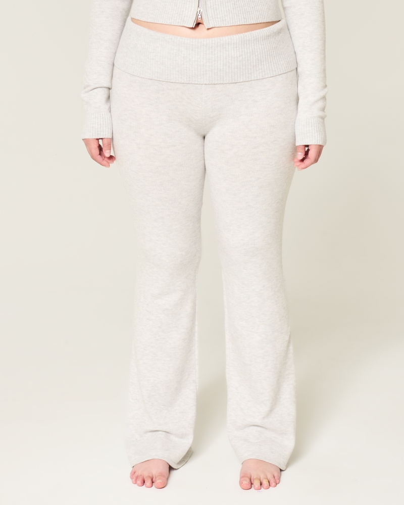 pantaloni a zampa piegati in maglia gilly hicks