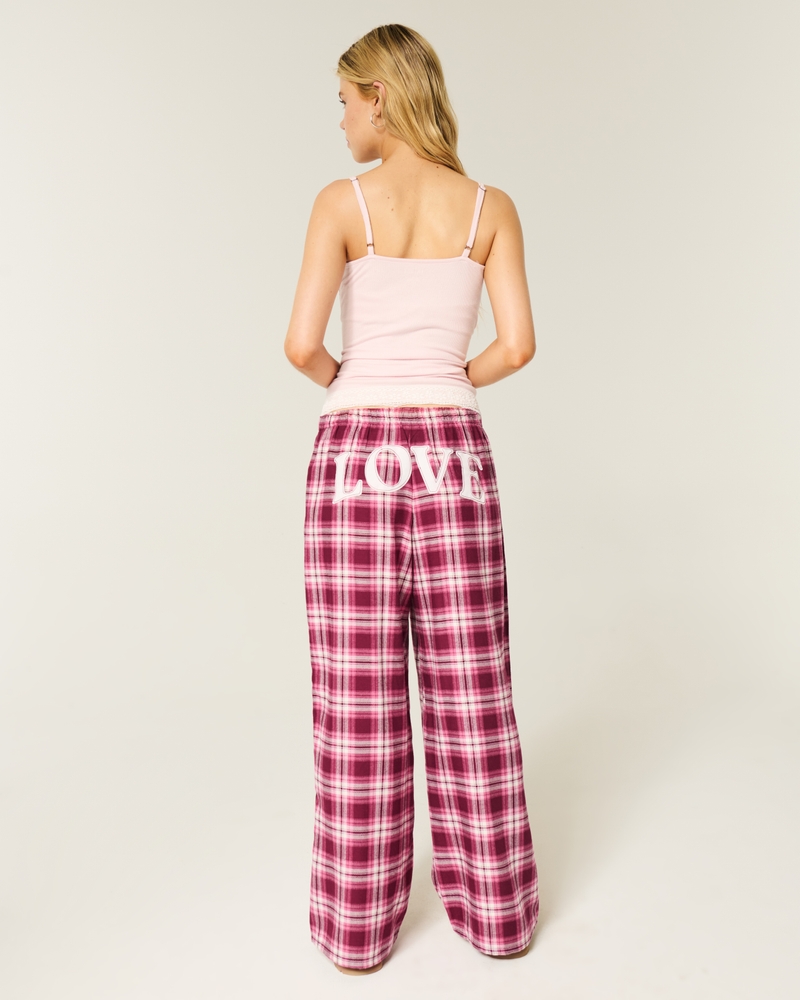 pantaloni larghi in flanella
