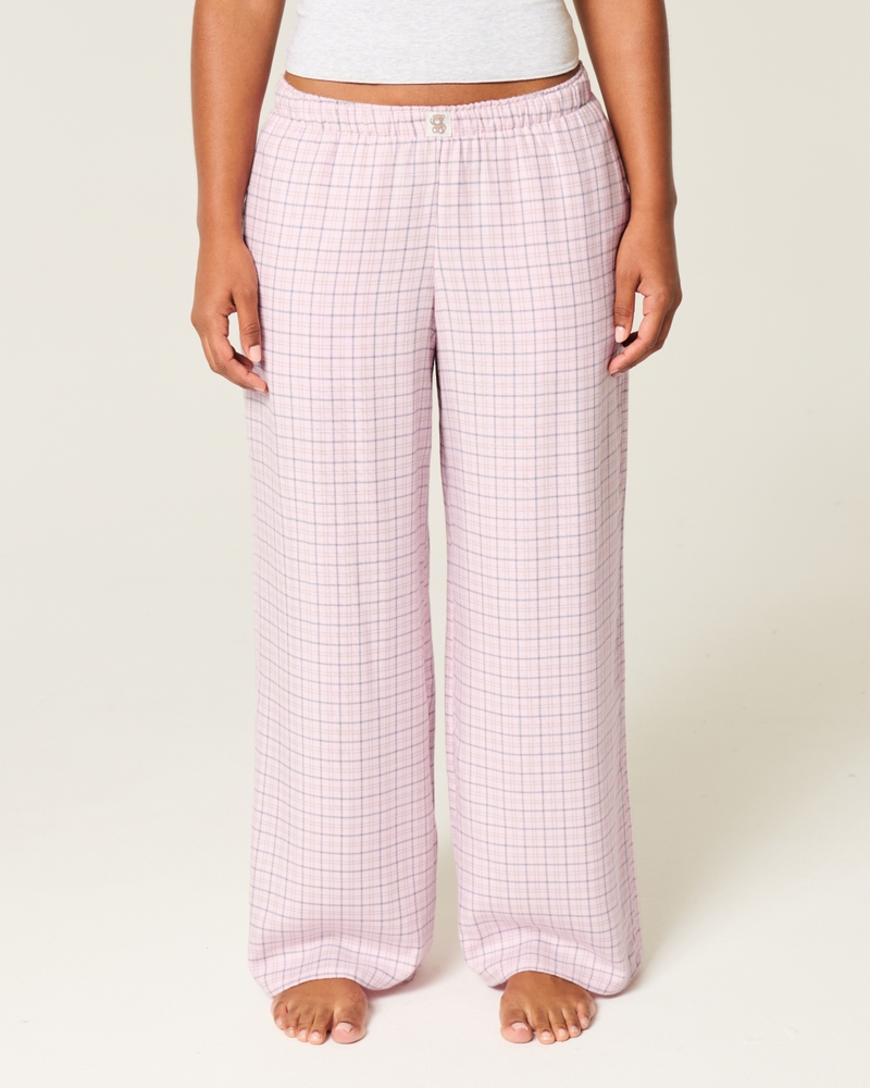 pantaloni larghi in flanella