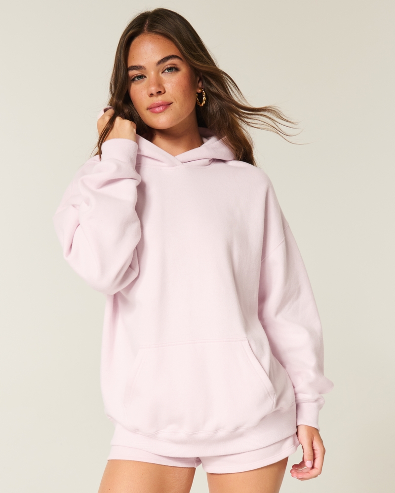 felpa oversize con cappuccio mimetico rosa