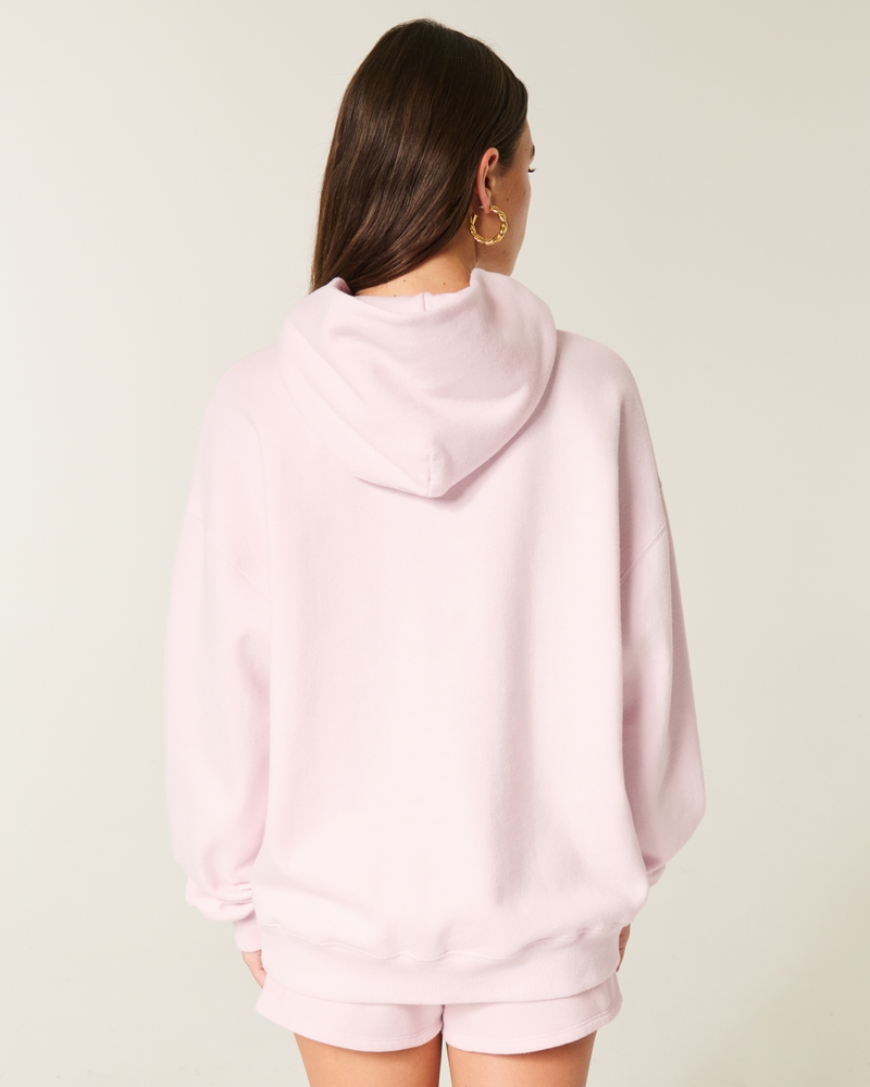 felpa oversize con cappuccio mimetico rosa