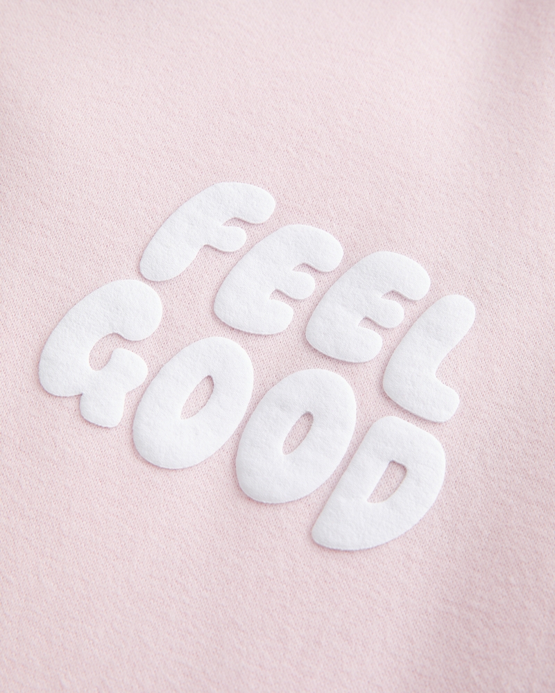 felpa oversize con cappuccio e logo hollister feel good