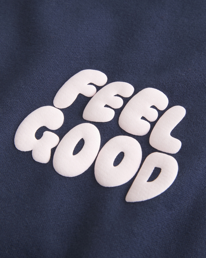 felpa oversize con cappuccio e logo hollister feel good