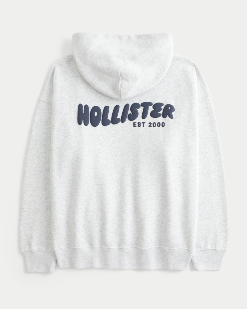 felpa oversize con cappuccio e logo hollister feel good