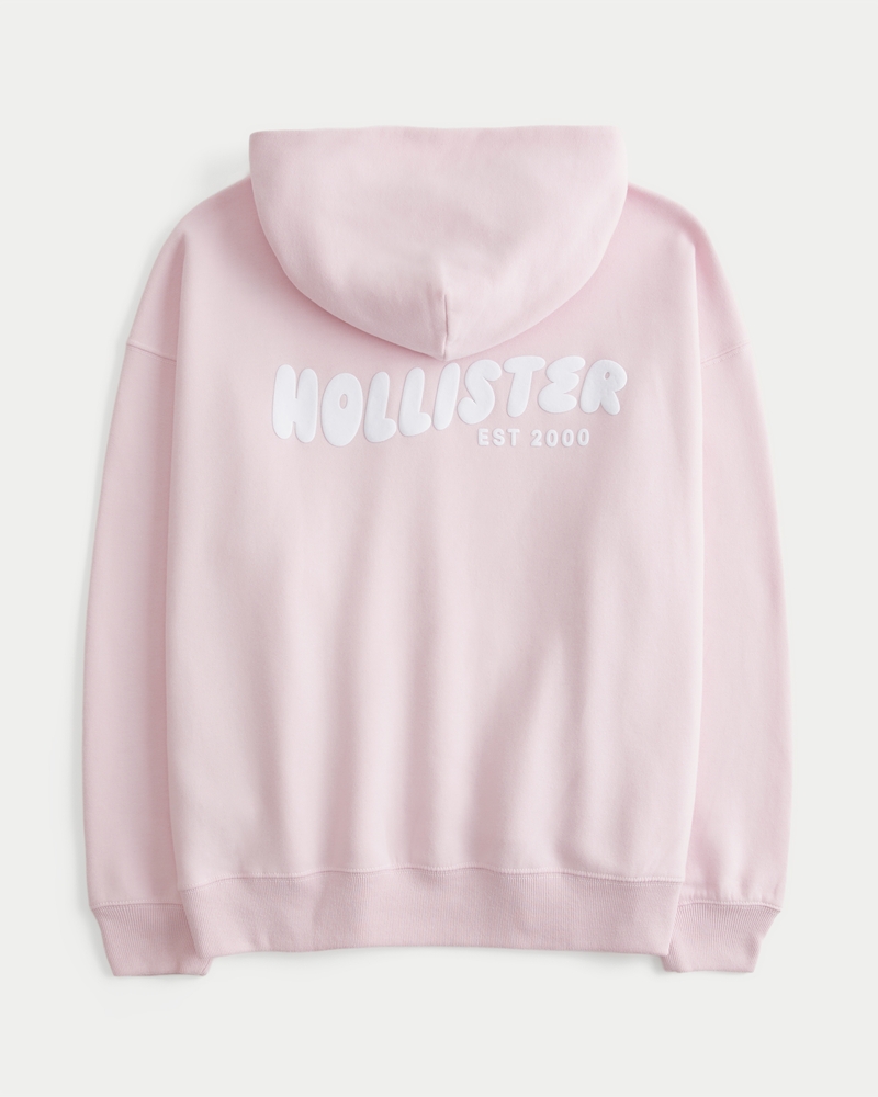 felpa oversize con cappuccio e logo hollister feel good