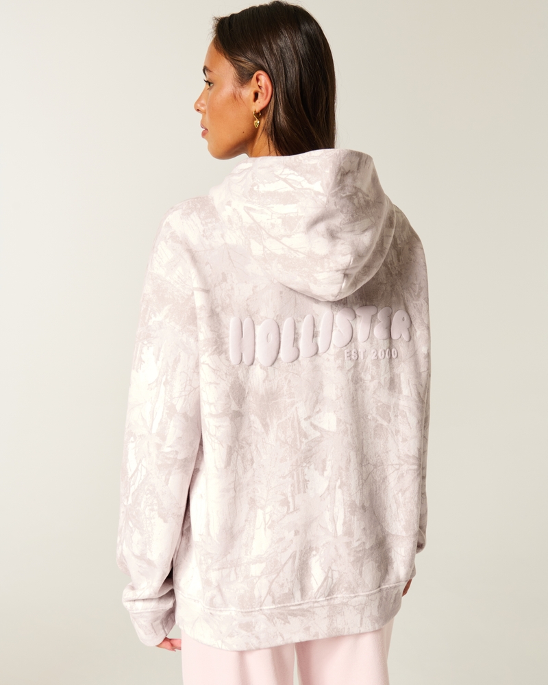 felpa oversize con cappuccio e logo hollister feel good