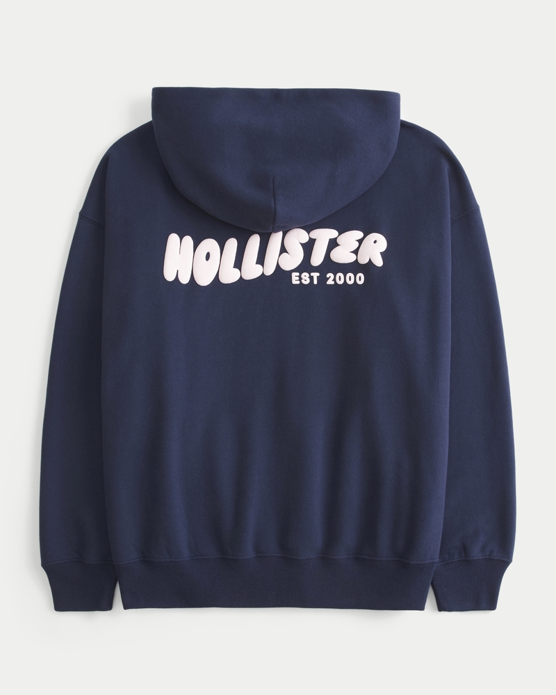 felpa oversize con cappuccio e logo hollister feel good