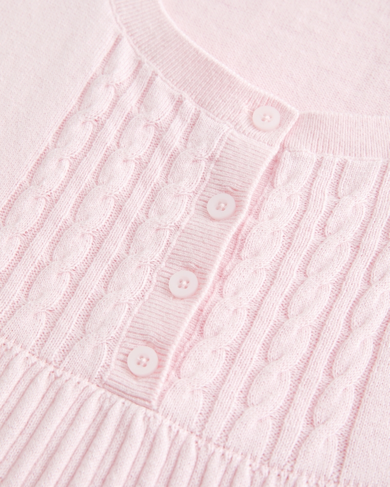 top babydoll a maniche corte con colletto henley