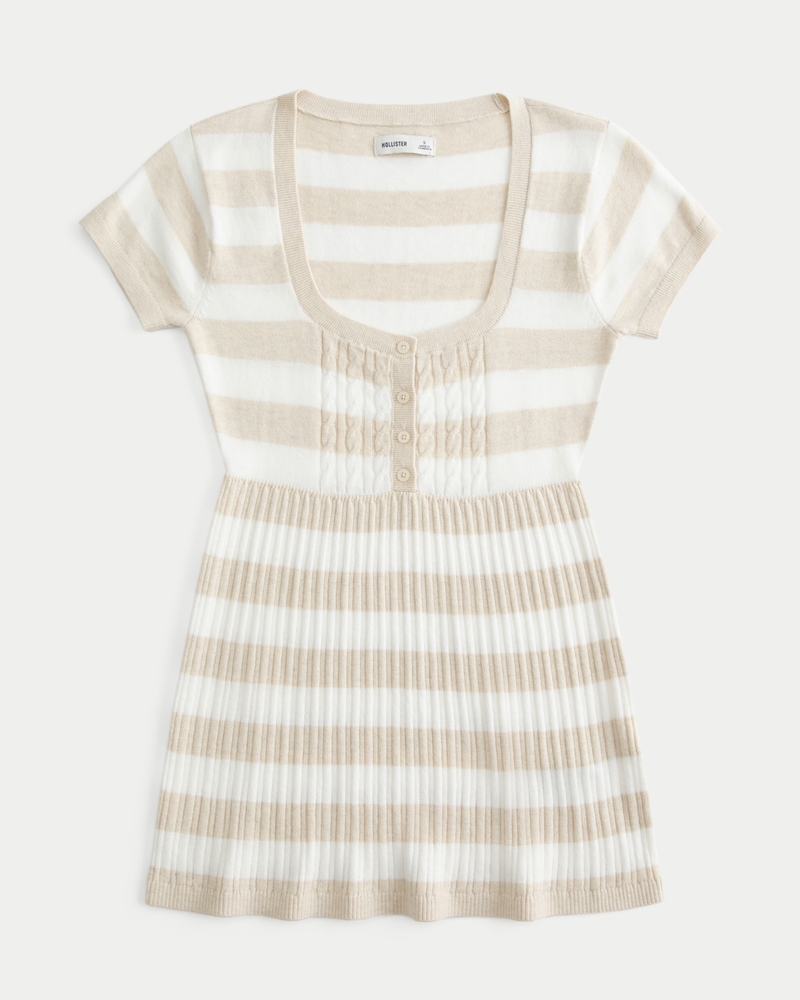 top babydoll a maniche corte con colletto henley