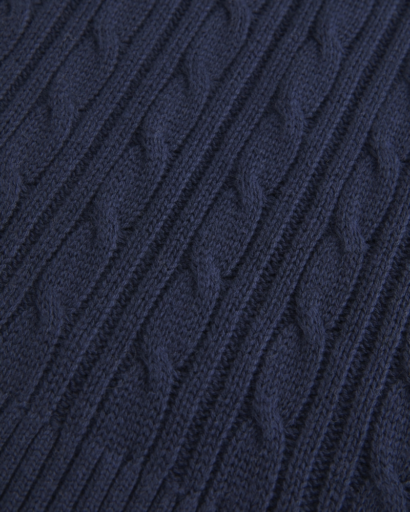 maglione girocollo con motivo a trecce