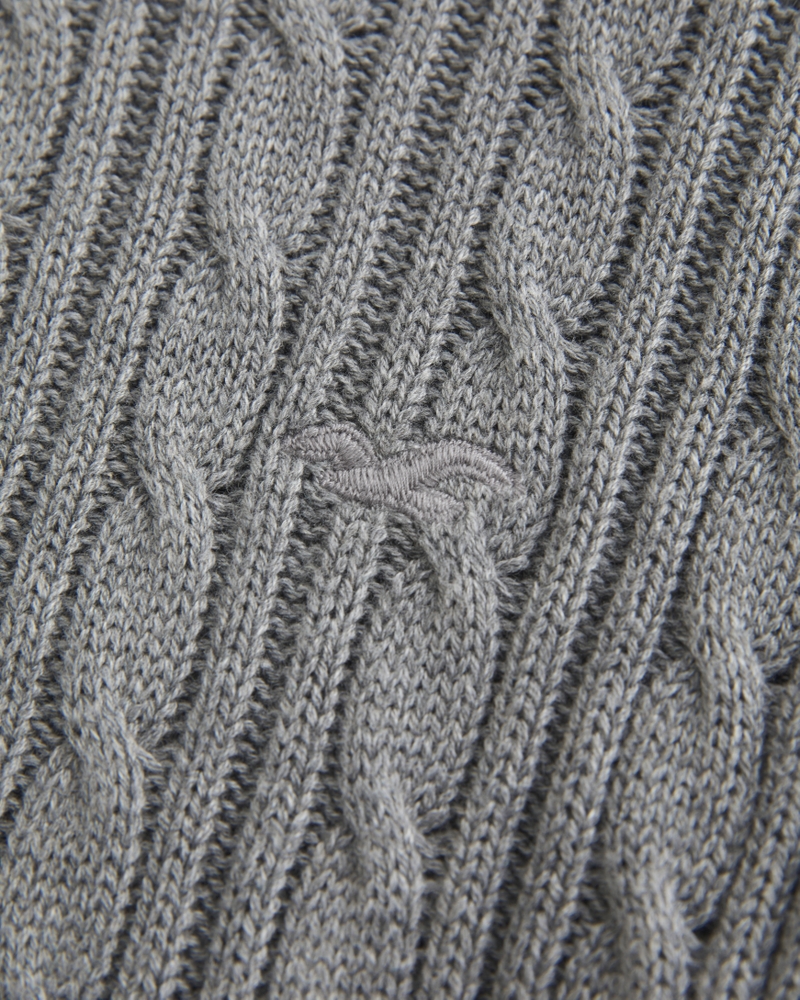 maglione girocollo con motivo a trecce