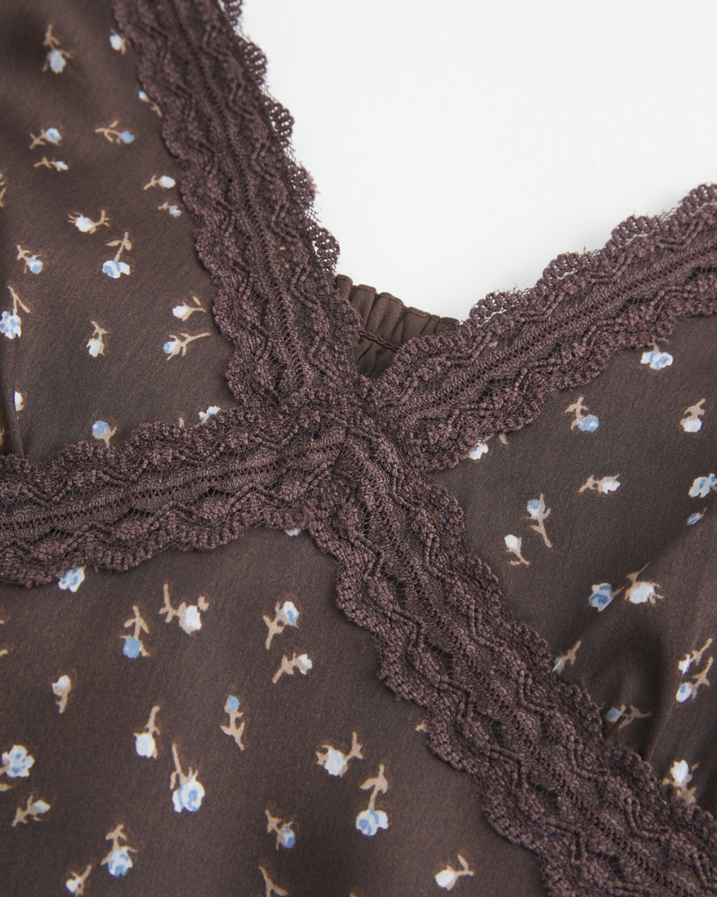 canotta casual in raso con pizzo