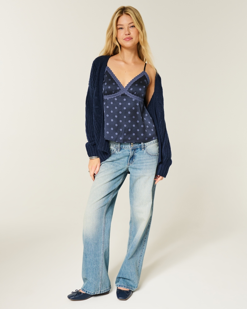 canotta casual in raso con pizzo