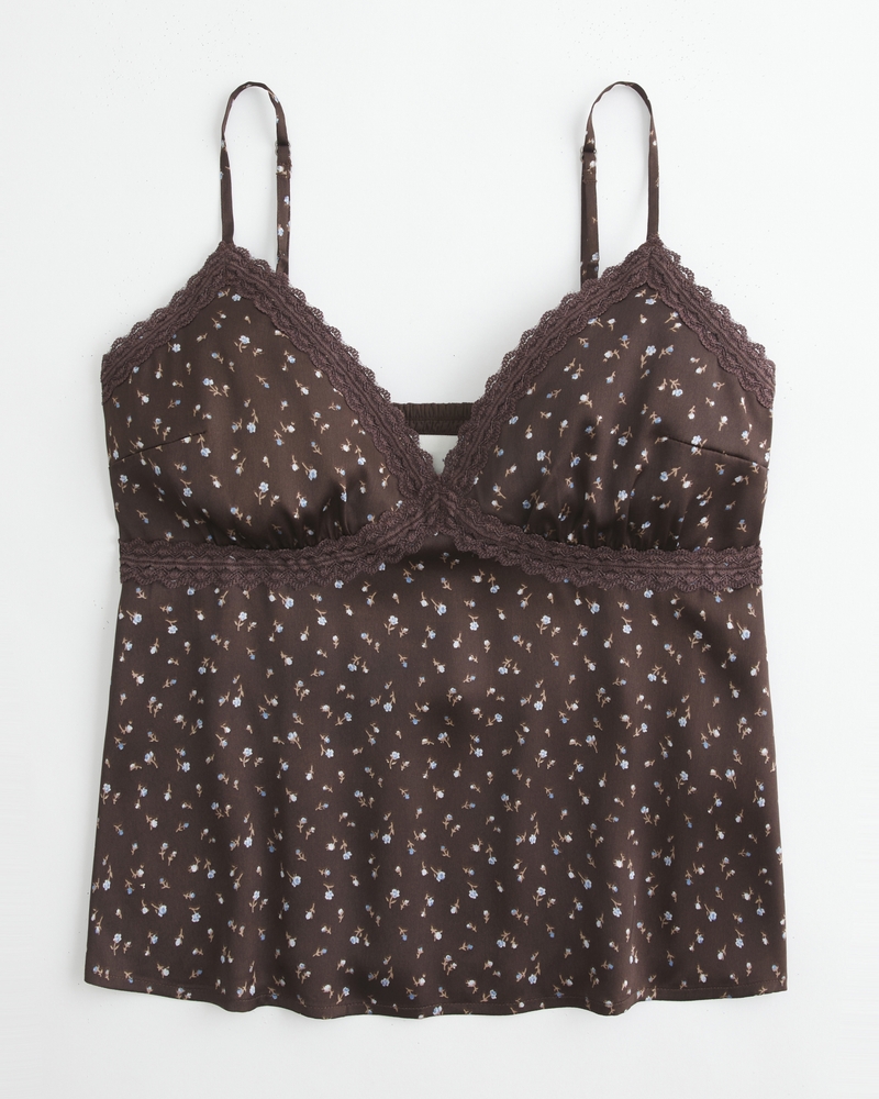 canotta casual in raso con pizzo