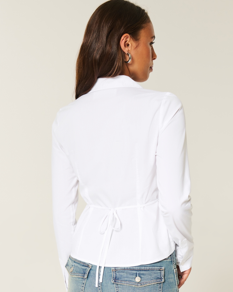 camicia in popeline con bottoni
