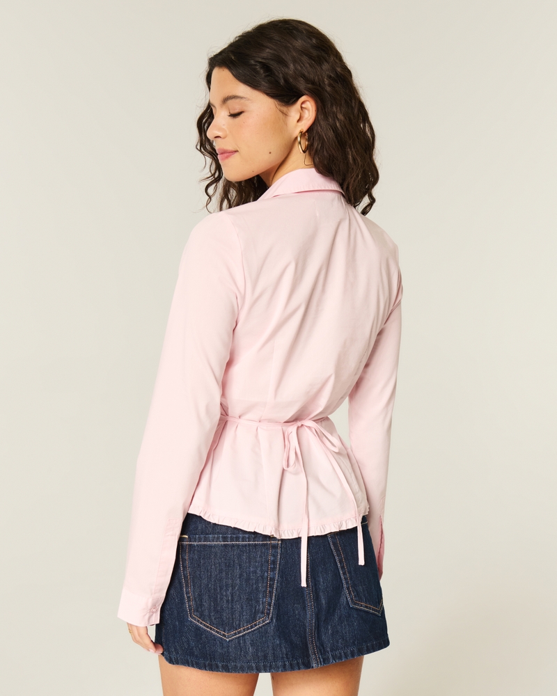 camicia con bottoni e pizzo