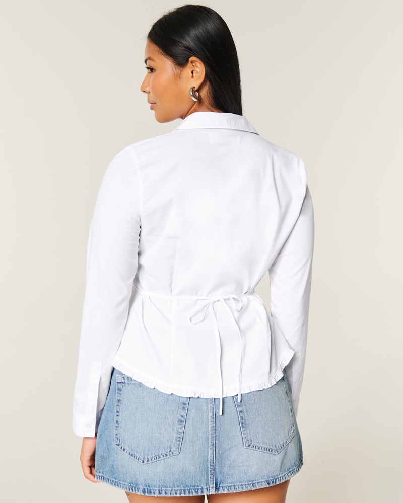 camicia con bottoni e pizzo