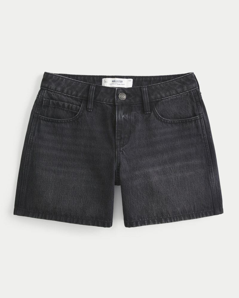 pantaloncini in denim a vita bassa lavaggio chiaro e vestibilità ampia 13 cm