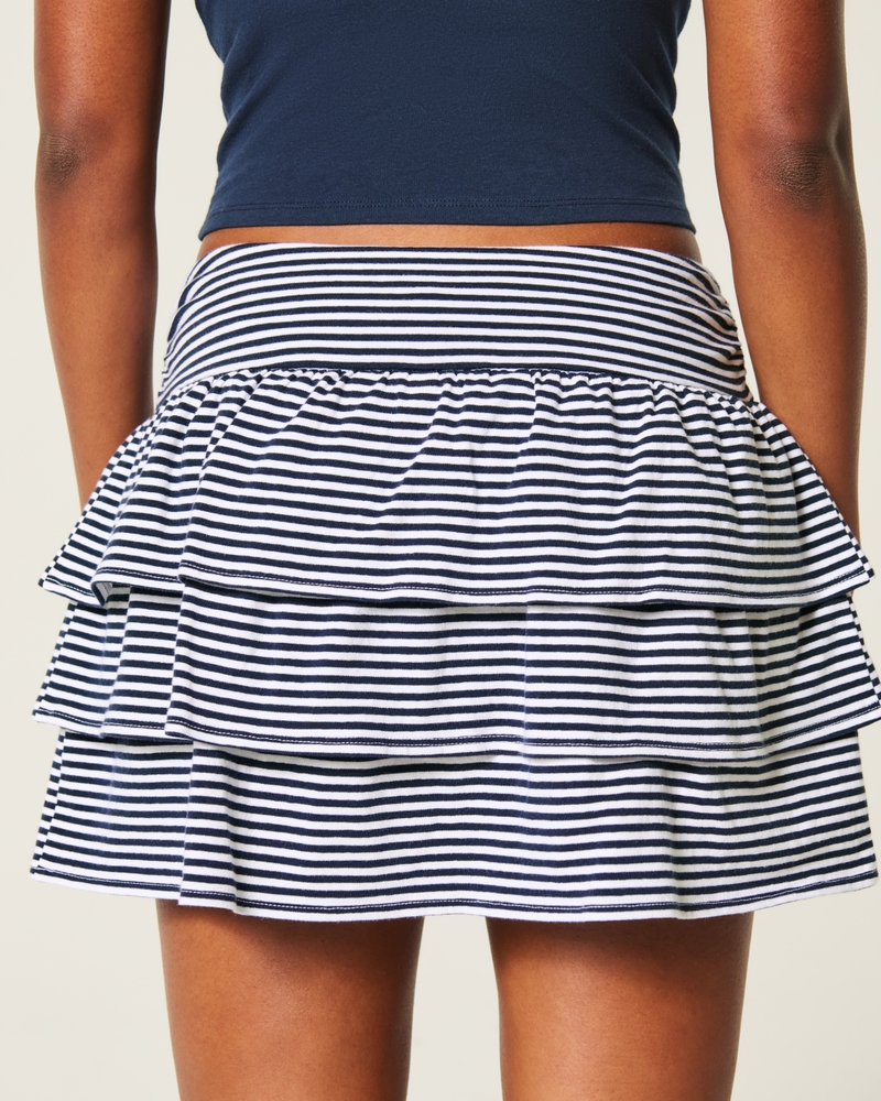 minigonna con pantaloni in maglia arricciata