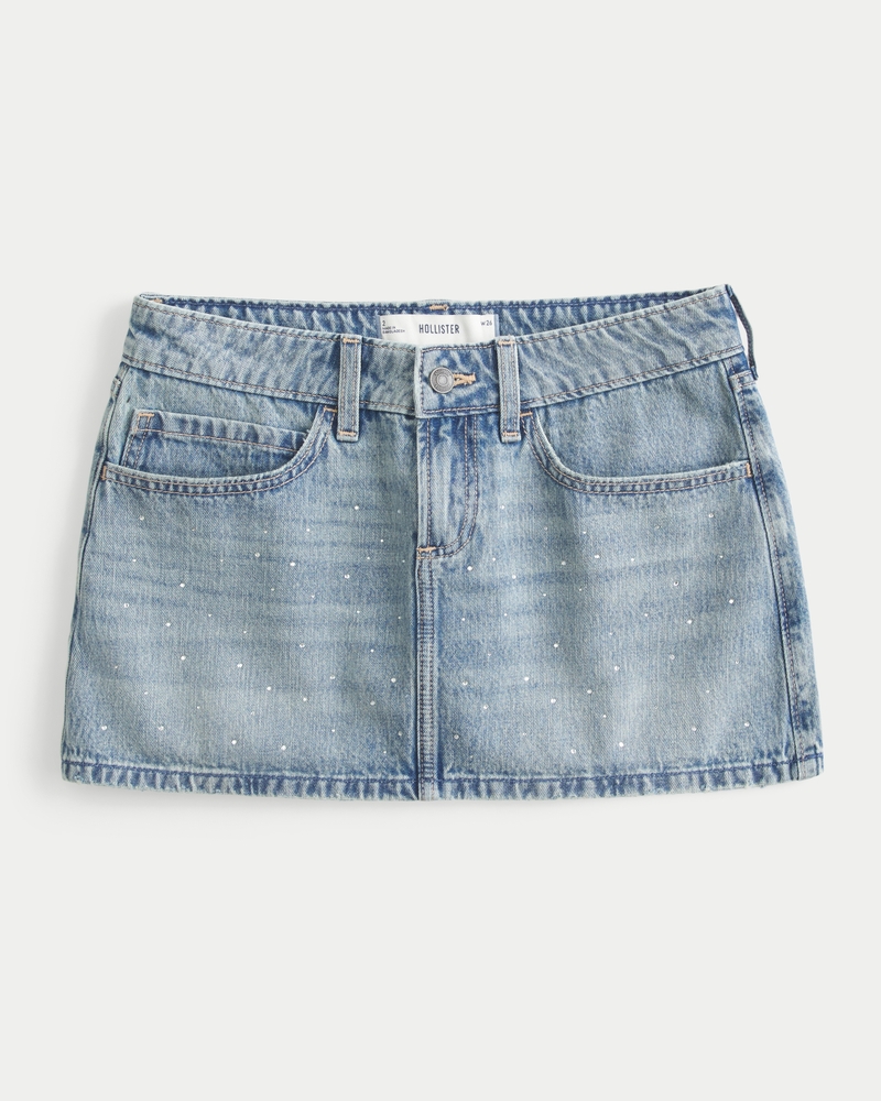 minigonnapantaloni in denim con coulisse a vita bassa
