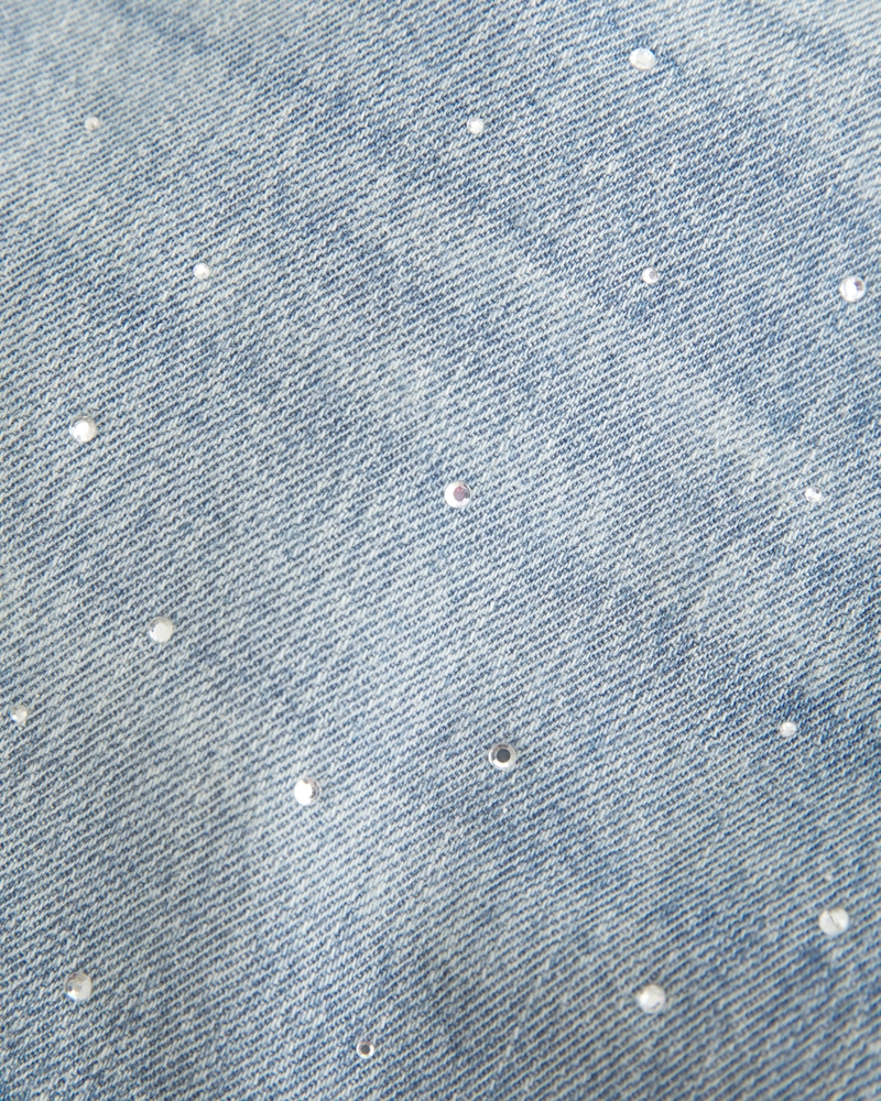 minigonnapantaloni in denim con coulisse a vita bassa