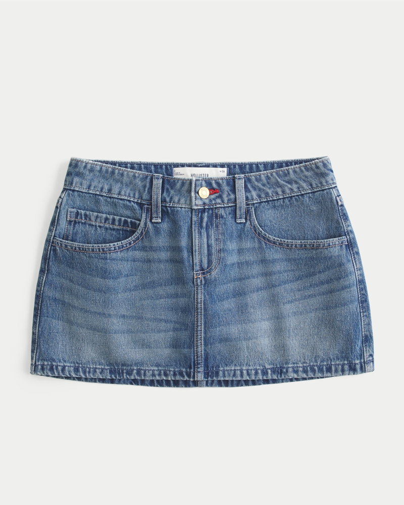 minigonnapantaloni in denim con coulisse a vita bassa