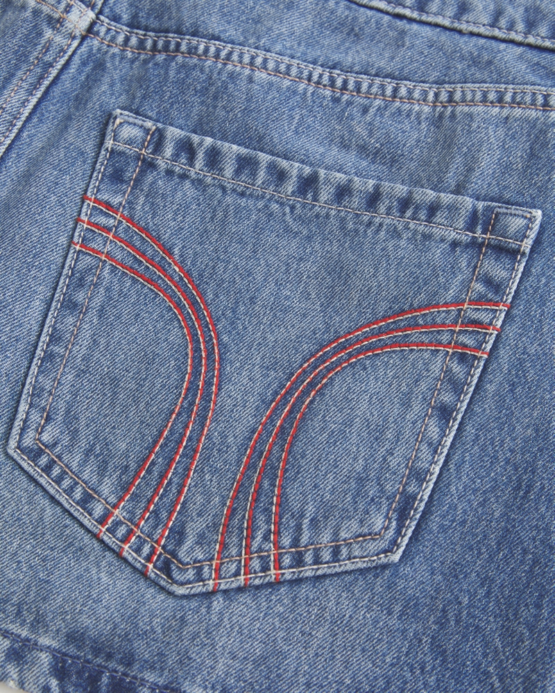 minigonnapantaloni in denim con coulisse a vita bassa