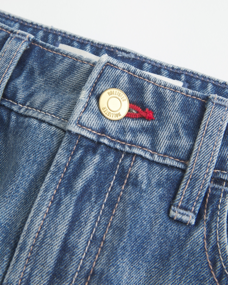 minigonnapantaloni in denim con coulisse a vita bassa