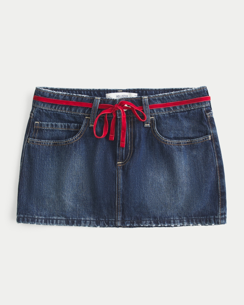 minigonnapantaloni in denim con coulisse a vita bassa